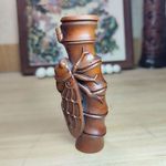 4.0-in Vintage Japanese Netsuke Boxwood Carved bamboo Cicada Statue Ornament