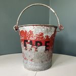 Vintage Galvanised Fire Bucket Planter