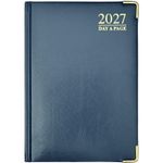 2027 Diary A5 Day a Page Soft Padded Cover & Ribbon Marker, Year Planner