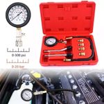 8PCS Petrol Engine Compression Tester Kit Fuel Cylinder Pressure Gauge Tool Set