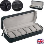 6 Grids Watch Display Storage Case Jewelry Collection Organizer Box Holder Gift