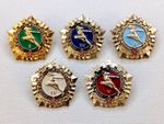 Soviet Russian of 5 Badge Set - Ready for Labor and Defense of USSR 1-5 degrees
