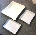 3 x Vintage Photography Developing Dishes Trays 2 Enamel 1 Metal
