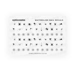 Black Spiders Waterslide Nail Decals - Spider Web Cobweb Halloween Aesthetic