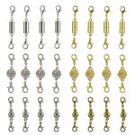 24Pack Strong Magnetic Lobster Clasps Jewelry Necklace Converter Extender