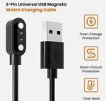 Universal Smart Watch Charger Cable 2-Pin 2.84mm Magnetic USB Charging Lead UK