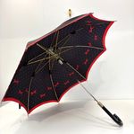 Vintage Christian Dior Black Red Bow Design Umbrella