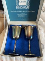 Cavalier Silver Plated Reproduction Georgian Goblets Pair Boxed