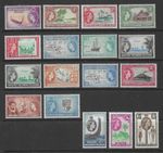 BRITISH SOLOMON ISLANDS SG82/96 1956 QEII Pictorials, Full set of 17, c.£130