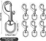 Heavy Duty Swivel Spring Bolt Snap Hook Zinc Steel Claspkeys Hardware 340KG Pull