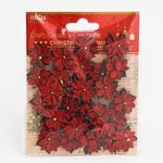 Italian Options 2Cm Small Red Handmade Poinsettia Christmas Flower Card Making