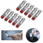 10x Stainless Steel Automat Animal Pet Pig Drinking Water Nipple Drinker Tool UK