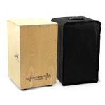 World Rhythm Cajon with Adjustable Snare, Padded Gig Bag and Cushion - Natural