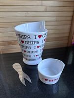 Heinz Official Merchandise Chip Cone Pot, Sauce Condiment Pot & Metal Chip Fork