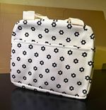 White & Black Floral Insulated Cool Bag, Zip Closure, Carry Handles