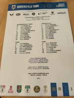 Huddersfield Town v Lincoln 2025/26 League 1 Official Colour Team Sheet