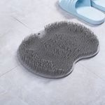 Silicone Back Scrubbing Brush Non Slip Foot Scrub Mat Bath Massage 2 in 1 Combin