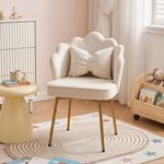 Velvet Dressing Table Chair Vanity Stool Bedroom Makeup Seat Metal Leg W/ Pillow