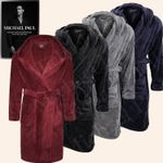 MICHAEL PAUL MENS DRESSING GOWN HOODED SUPER SOFT&COSY FLEECE ROBE SIZES M-5XL