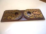 Antique MAHOGANY and BRASS Sliding Book Trough