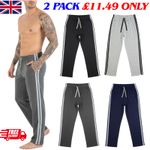 2 PACK MENS LOUNGE PANTS PYJAMAS STRIPED JOG BOTTOMS PJS NIGHTWEAR TROUSER S-3XL