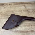 Vintage Revolver leather crafted gun holder with loop for belt 