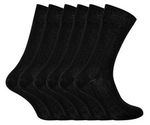 Mens 100% Egyptian Cotton Socks | 6 Pairs | Seamless Black Socks in 3 Sizes