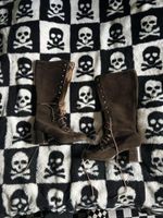 vintage 70’s Penny lane boho brown suede lace up square toe boots