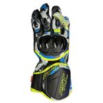 RST GP D30 Leather Gloves - Splinter Blue Camo Race Track Sport Leather Motor...