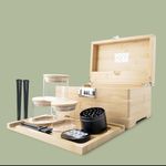 Good Herb Bamboo Rolling Box Kit with Grinder, Tray, 3 Smell-Proof Jars