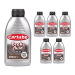 Carlube Synthetic High Performance Based Brake & Clutch Fluid Dot 3 500ml x 6