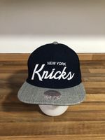 Mitchell & Ness New York Knicks Snapback Hat Cap Script Adjustable Navy/Grey