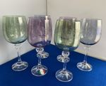 Set Of 6 CRISTALLERIA FUMO HAND MADE & DECORATED COLOURED GLASSES MADE IN ITALY