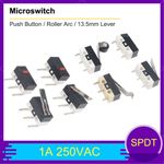 Microswitch Miniature Push Button Roller Arc 13.5mm Lever SPDT 1A 250VAC Switch