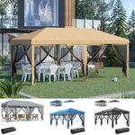 6 x 3(m) Pop Up Party Tent Gazebo Wedding Canopy with 6 Sidewalls