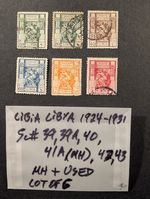 LIBIA LIBYA 1924-1931 Sc# 39, 39A, 40, 41A (MH), 42, 43  Lot of 6 Stamps