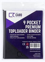 The Card Republic 9-Pocket Toploader Binder 360 Capacity Side-Loading Zipper
