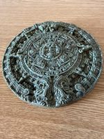 Vintage Green Malachite Aztec Mayan Calendar Mesoamerican Sun Stone Wall Plaque