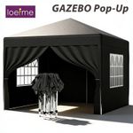 LOFEME 3x3 m Gazebo Pop up Outdoor Marquee Oxford Camping Tent Canopy With Sides