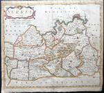 SURREY MAP ROBERT MORDEN HAND-COLOURED FIRST ISSUE 1695