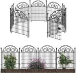 32"x 24ft Garden Fence with Gate Rustproof Metal Wire Animal Barrier Dog Fencing