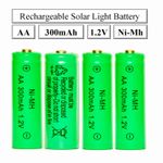 AA  1.2v 300mAh Rechargeable Solar Light Batteries NiMH ( 4 Packs)