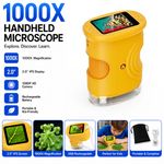 1000X Zoom Pocket Handheld Microscope for Kids 2.0" Screen Rechargeable Digital