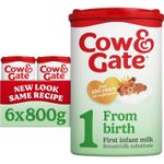 6 x 800g Cow & Gate First Baby Milk Formula Suitable From Birth