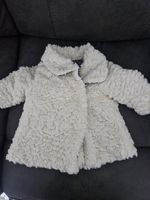Girls faux fur cream lined coat Nutmeg age 6-9 months