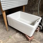Antique White Ceramic Farmhouse Sink Basin Salvage