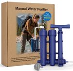 Survival Water Filter 3-Stage Filtration Portable System Outdoor Camping Hiking