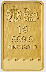 The Royal Mint Britannia 1g 999.9 Fine Gold Bullion Bar Certified