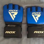 RDX Blue & Black Open Finger Martial Arts Training Sparring Gloves Pair 4oz