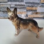 Vintage Melba Ware German Shepherd Dog Figurine. Made In Egland. 5"T. 6"W. VGC.